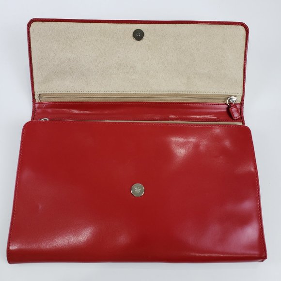 RedEnvelope Leather Jewelry Folio, Red with Tan Suede Lining - Picture 3 of 10